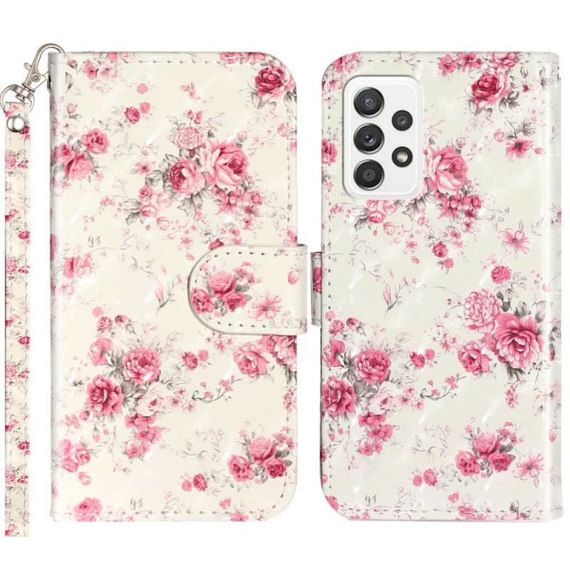 Flip Cover Samsung Galaxy A53 5G Med Snor Rem Liberty Flowers