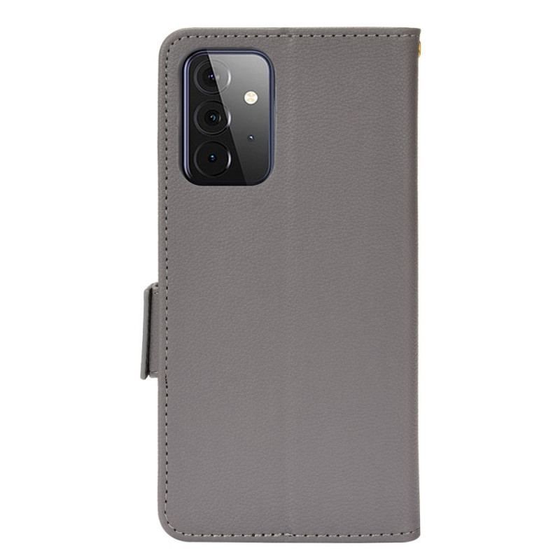 Flip Cover Samsung Galaxy A53 5G Traditionelt Litchi Imiteret Læder