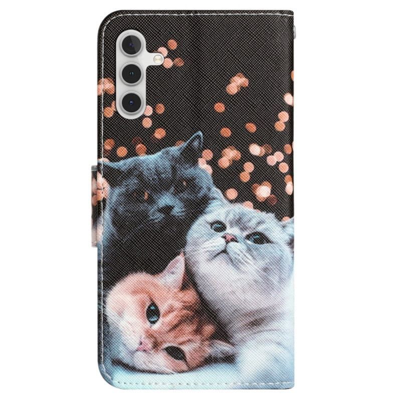 Flip Cover Samsung Galaxy A54 5G Med Snor Kun Thong Cats