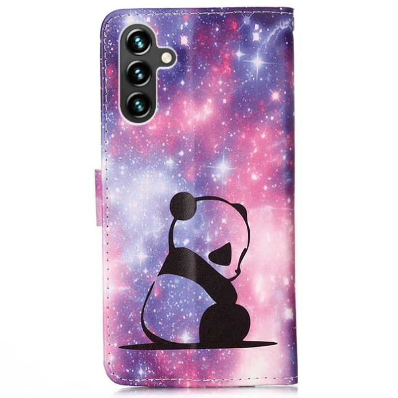 Flip Cover Samsung Galaxy A54 5G Med Snor Nøglebånd Galaxy Panda