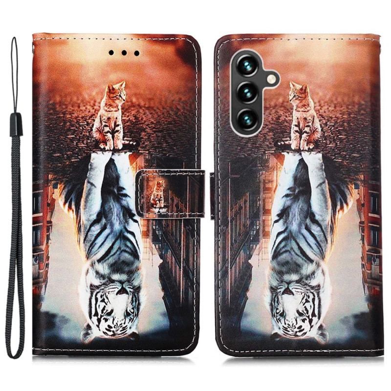 Flip Cover Samsung Galaxy A54 5G Med Snor Strappy Kitten Dream