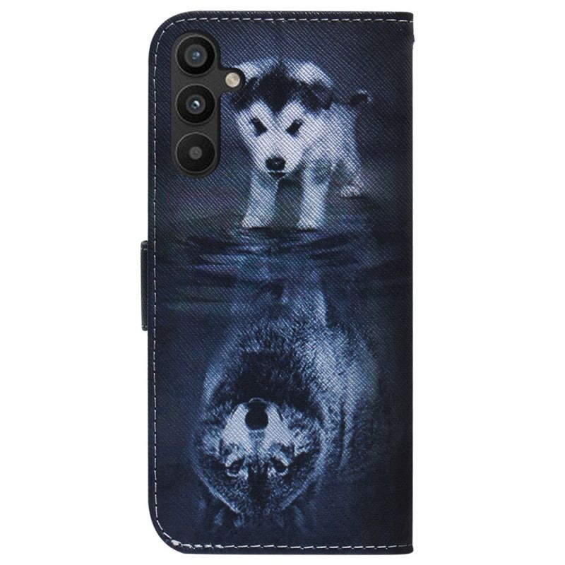 Flip Cover Samsung Galaxy A54 5G Med Snor Strappy Puppy Dream