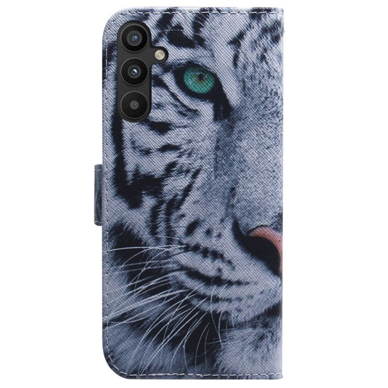 Flip Cover Samsung Galaxy A54 5G Med Snor Strappy White Tiger