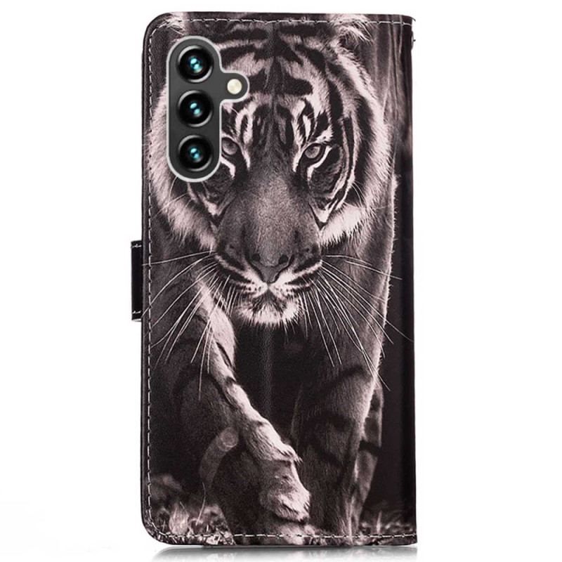 Flip Cover Samsung Galaxy A54 5G Med Snor Thong Tiger