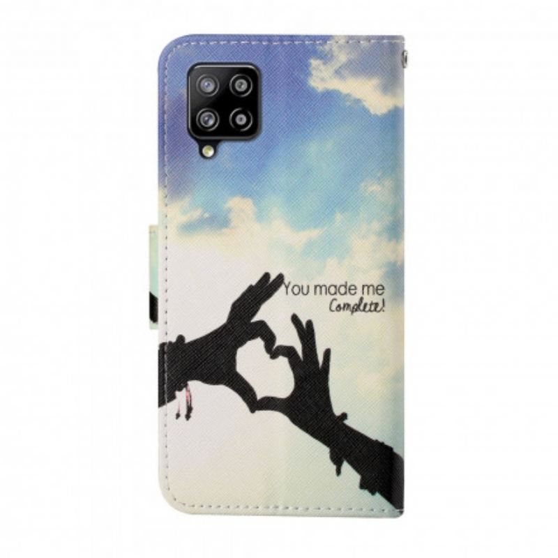 Flip Cover Samsung Galaxy M12 / A12 Komplet Med Snor