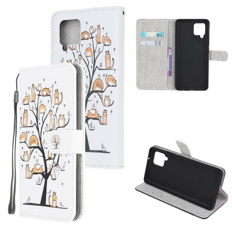 Flip Cover Samsung Galaxy M12 / A12 Med Snor Funky Cats Med Rem