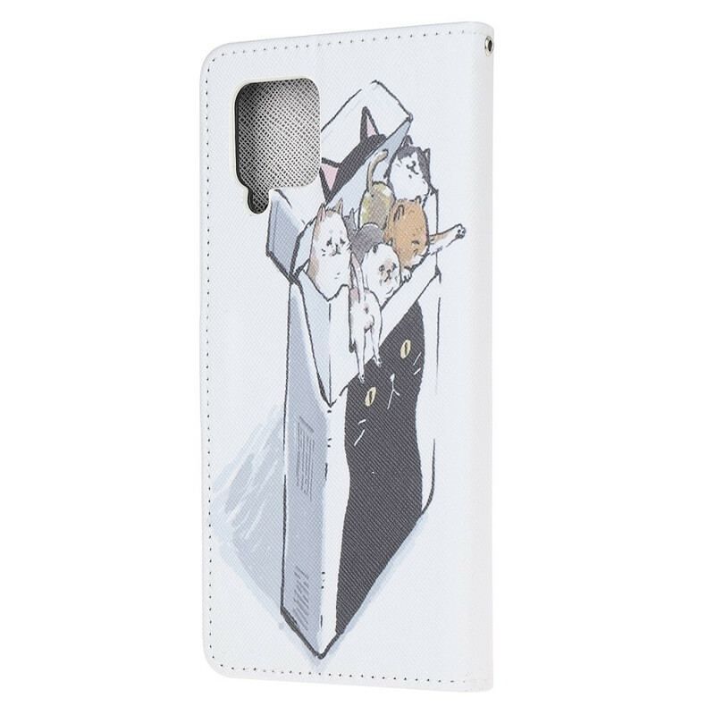 Flip Cover Samsung Galaxy M12 / A12 Med Snor Levering Thong Cats