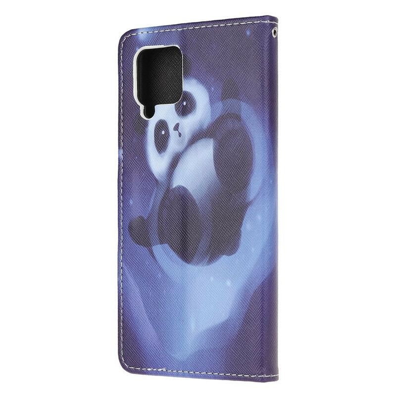 Flip Cover Samsung Galaxy M12 / A12 Med Snor Panda Space Med Snor