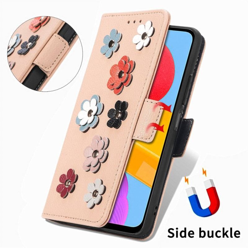 Flip Cover Samsung Galaxy M13 3d Blomster