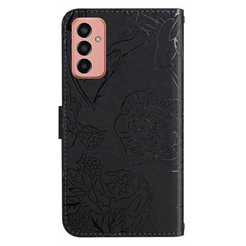 Flip Cover Samsung Galaxy M13 Butterfly Charm Og Skulderrem