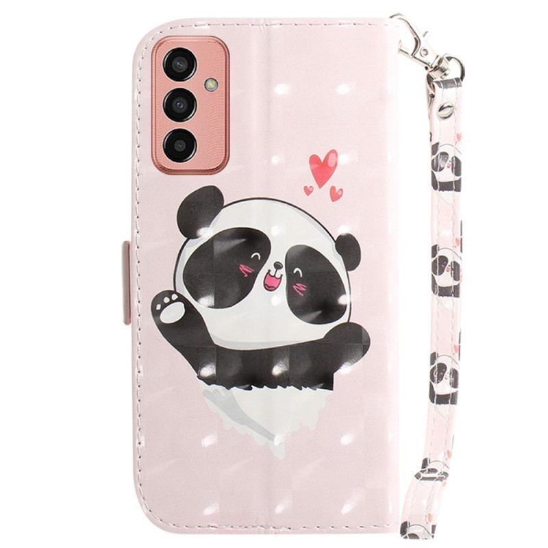 Flip Cover Samsung Galaxy M13 Elsker Panda Med Snor