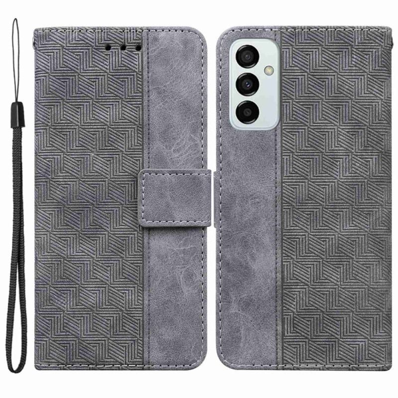 Flip Cover Samsung Galaxy M13 Med Snor Strappy Mønster