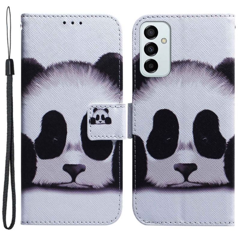 Flip Cover Samsung Galaxy M13 Med Snor Strappy Panda