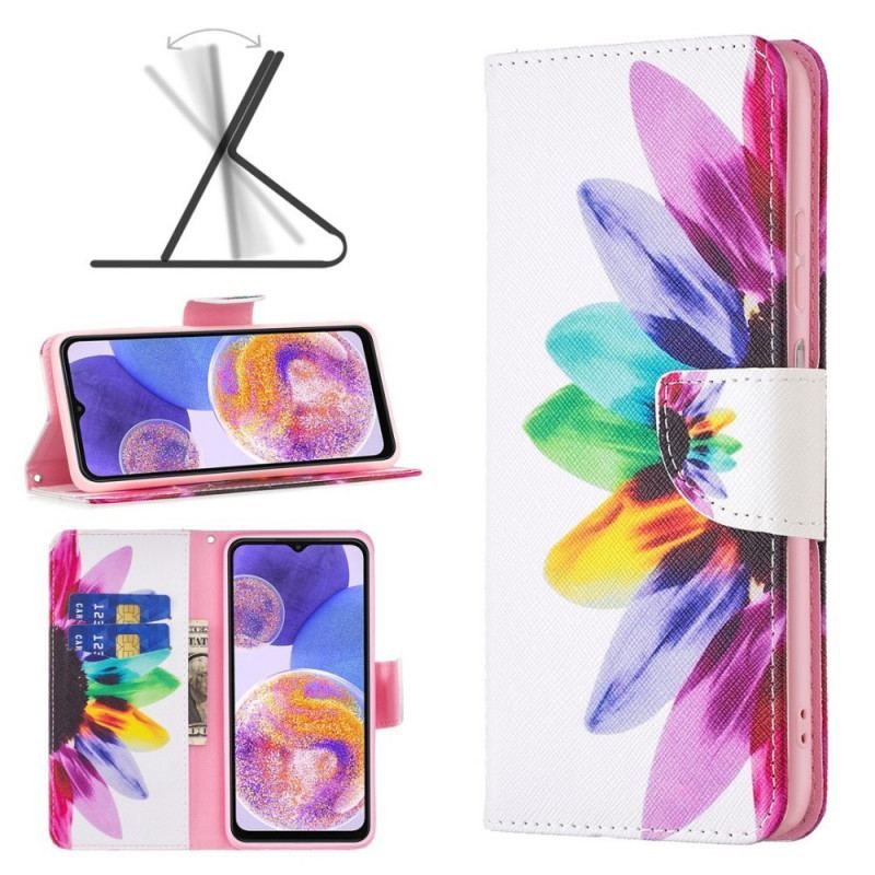 Flip Cover Samsung Galaxy M23 5G Akvarel Blomst