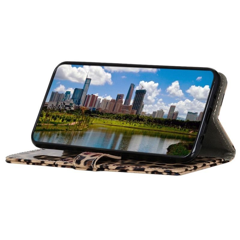 Flip Cover Samsung Galaxy M23 5G Leopard Hud Effekt