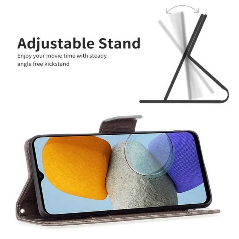 Flip Cover Samsung Galaxy M23 5G Med Snor Sommerfugle Trykt Strappy