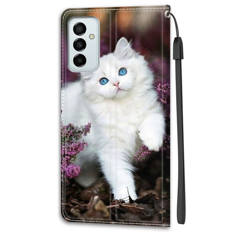 Flip Cover Samsung Galaxy M23 5G Med Snor Thong Cat Fan