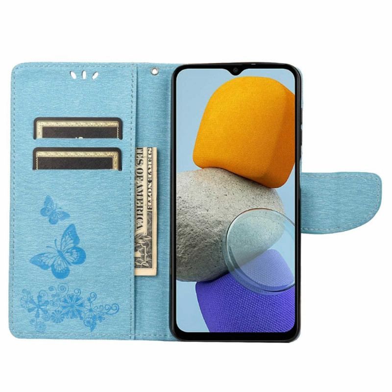 Flip Cover Samsung Galaxy M23 5G Med Snor Thong Sommerfugle