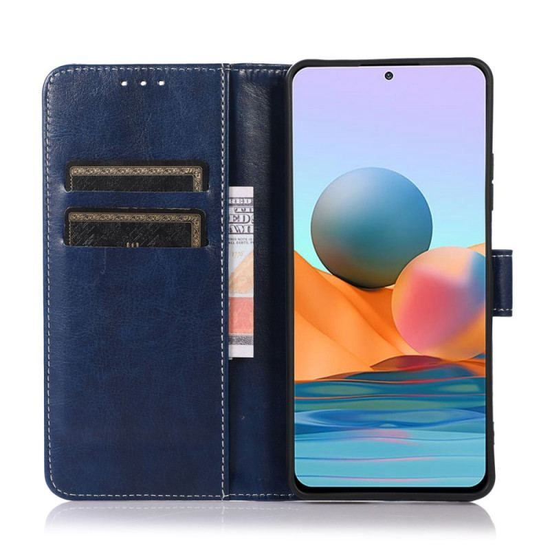 Flip Cover Samsung Galaxy M33 5G Læderstil Og Sømme