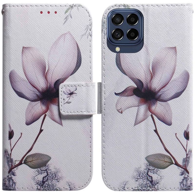 Flip Cover Samsung Galaxy M33 5G Lyserød Blomst