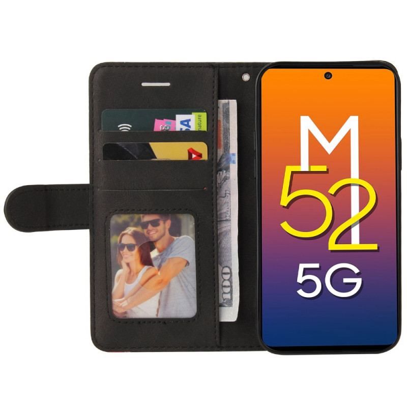 Flip Cover Samsung Galaxy M52 5G Med Snor Lanyard Ink Line