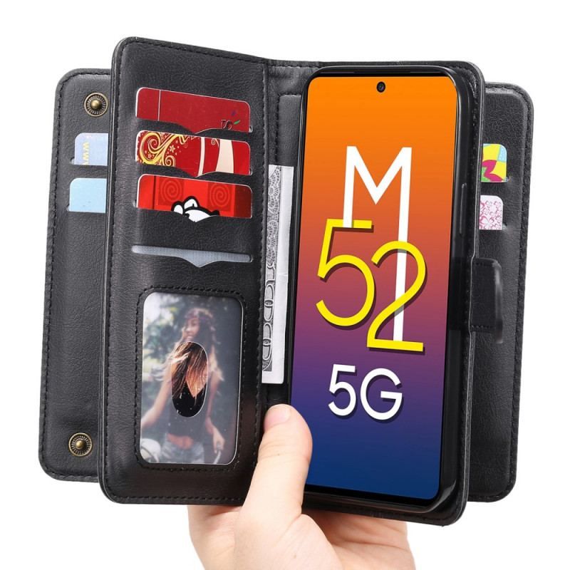 Flip Cover Samsung Galaxy M52 5G Punge Etui Læder Og Tegnebog