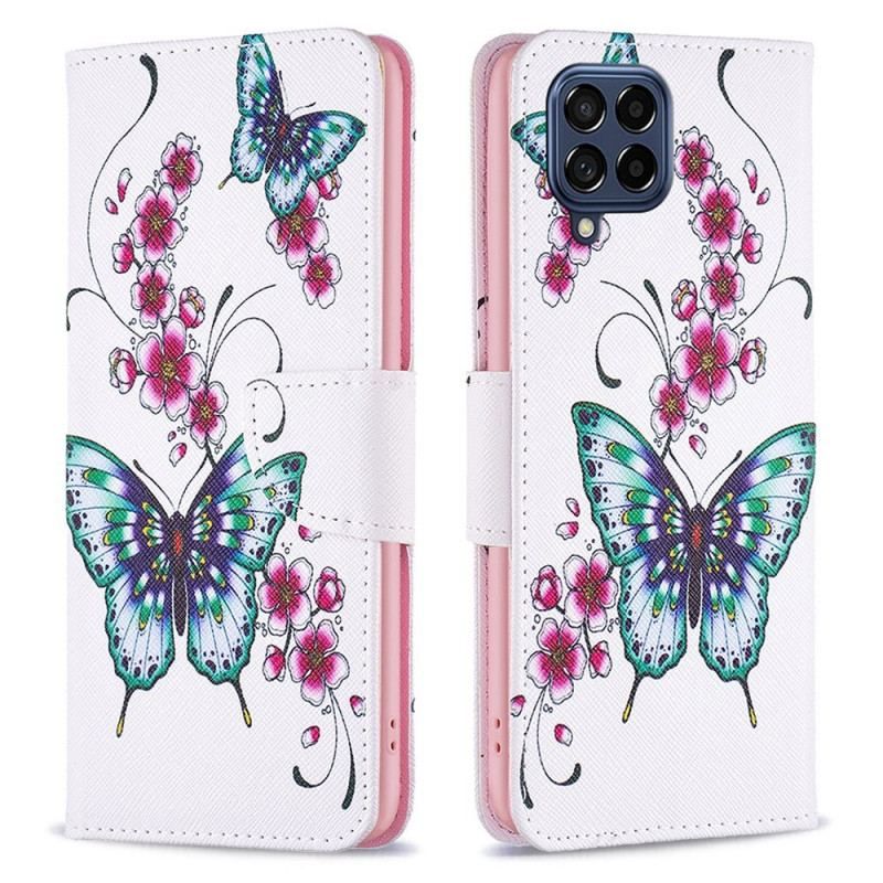 Flip Cover Samsung Galaxy M53 5G Afvis Sommerfugle