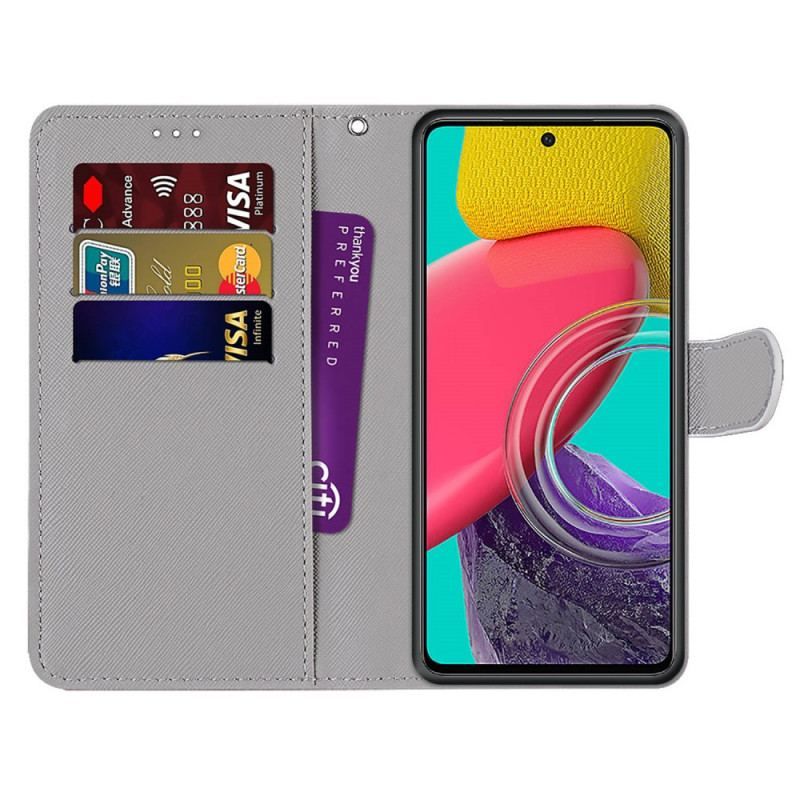 Flip Cover Samsung Galaxy M53 5G Blomster Med Snor