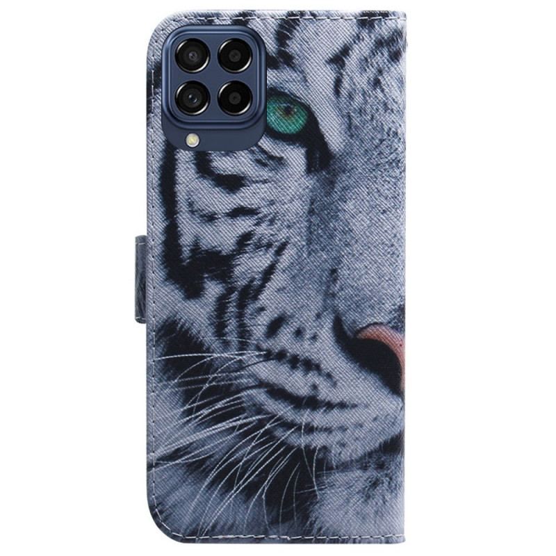 Flip Cover Samsung Galaxy M53 5G Hvid Tiger