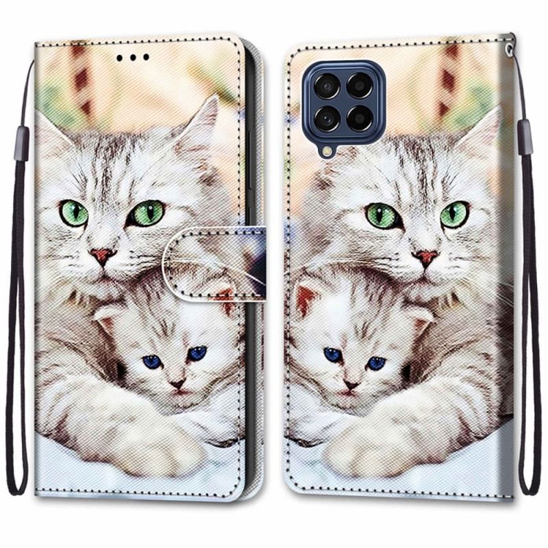 Flip Cover Samsung Galaxy M53 5G Kattefamilie