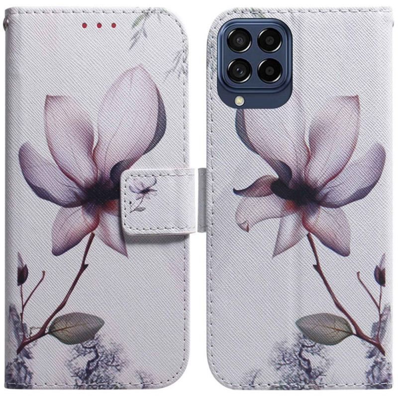 Flip Cover Samsung Galaxy M53 5G Lyserød Blomst