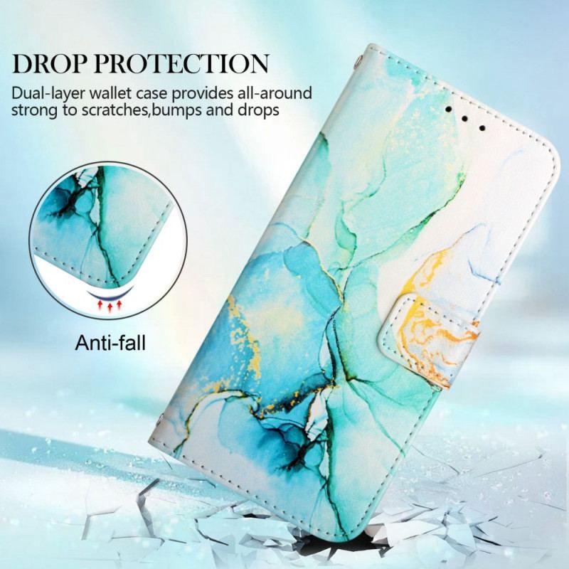 Flip Cover Samsung Galaxy M53 5G Marmor Med Snor