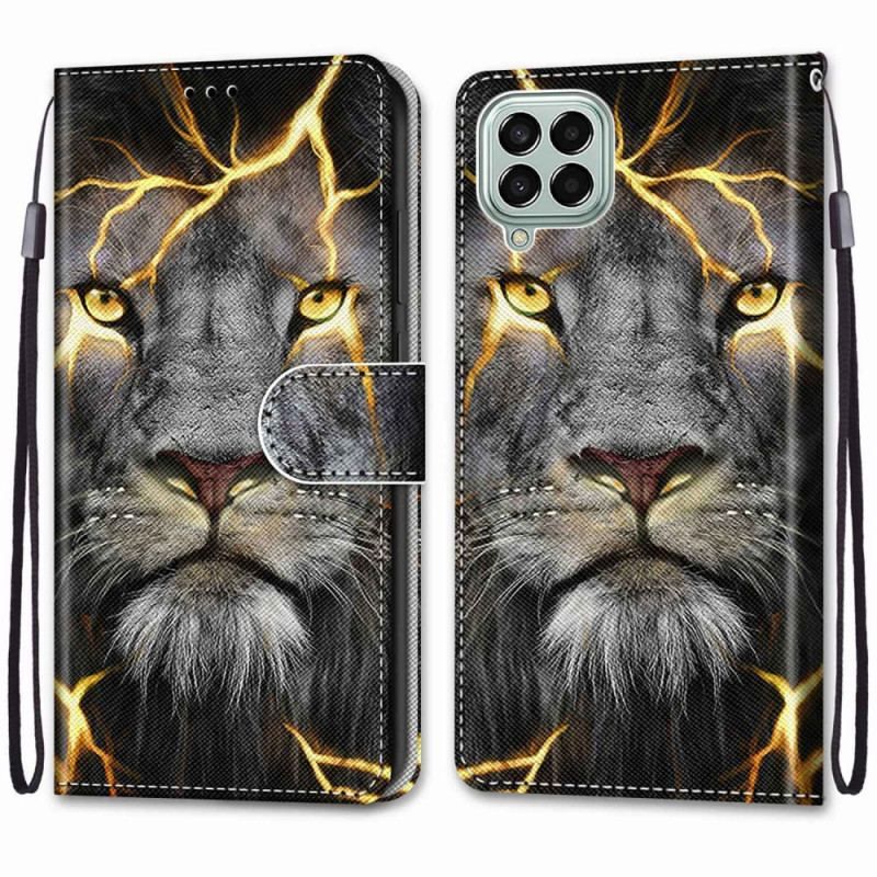 Flip Cover Samsung Galaxy M53 5G Med Snor Feline On Fire Med Strop