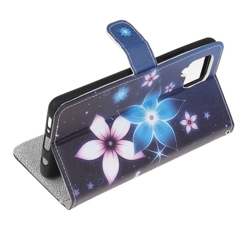 Flip Cover Samsung Galaxy M53 5G Med Snor Lunar Strap Blomster