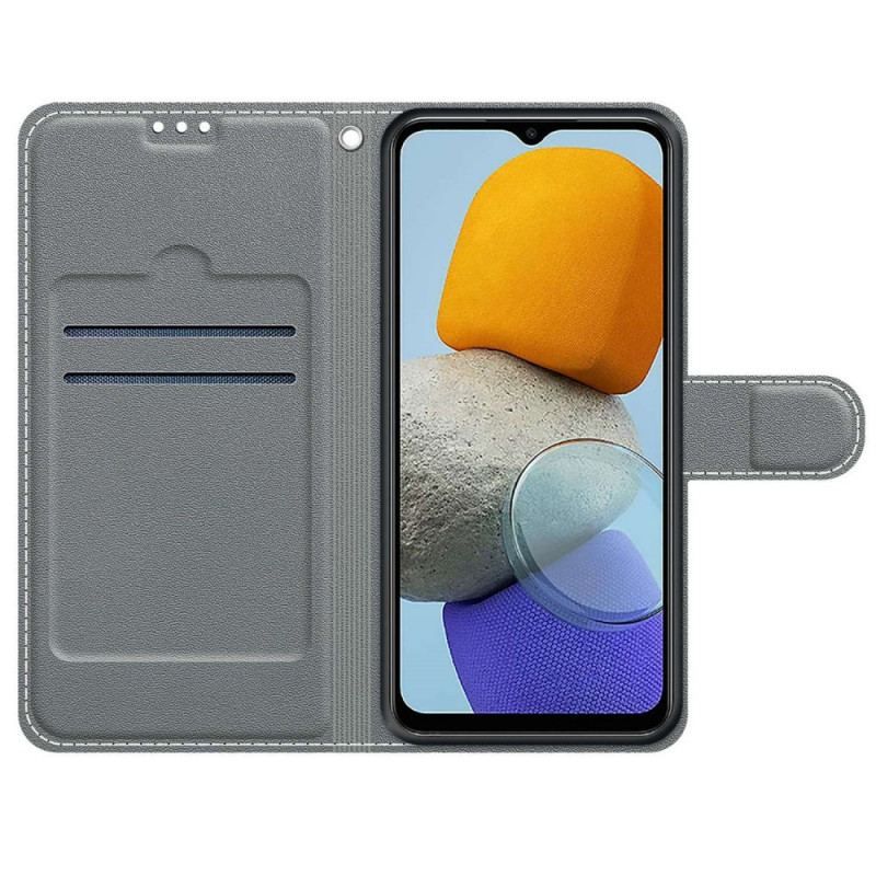 Flip Cover Samsung Galaxy M53 5G Med Snor Strip Marmor