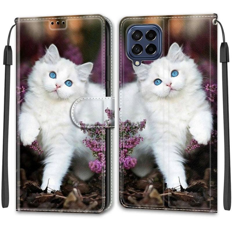 Flip Cover Samsung Galaxy M53 5G Med Snor Thong Cat Fan