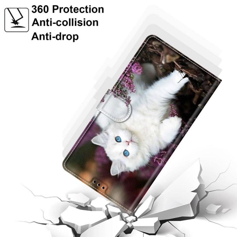 Flip Cover Samsung Galaxy M53 5G Med Snor Thong Cat Fan