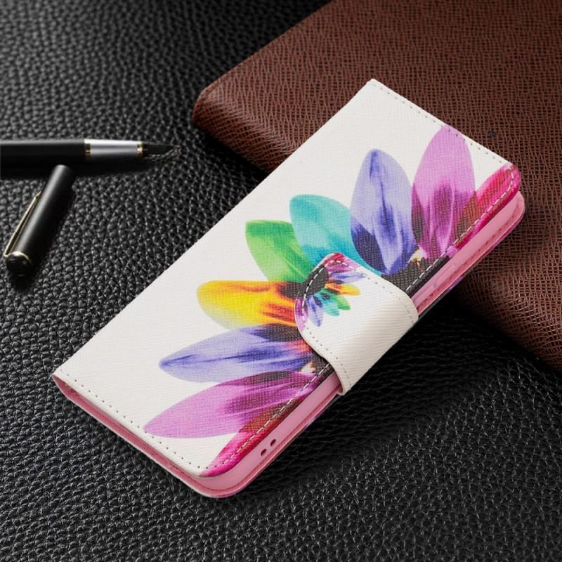 Flip Cover Samsung Galaxy S22 5G Akvarel Blomst