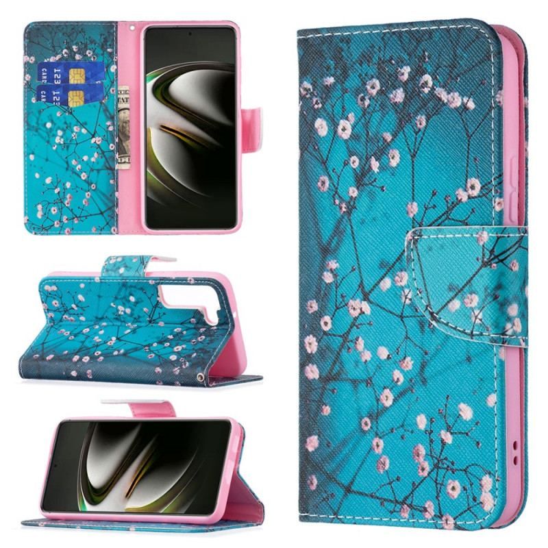 Flip Cover Samsung Galaxy S22 5G Blomstrende Træ