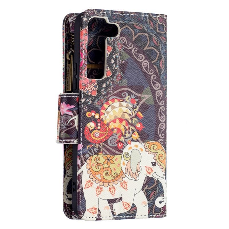 Flip Cover Samsung Galaxy S22 5G Elefant Lynlåslomme