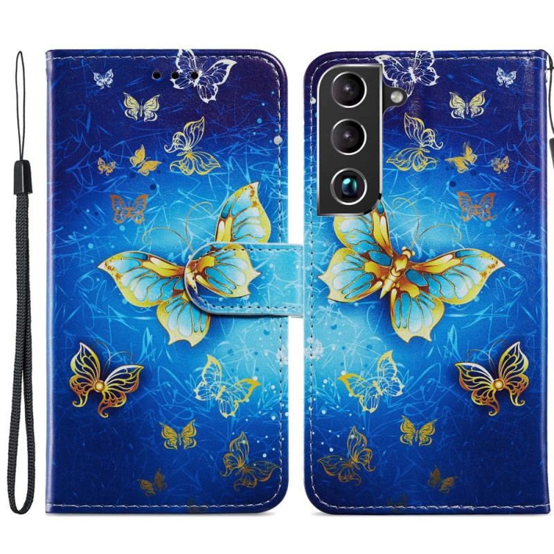 Flip Cover Samsung Galaxy S22 5G Flugt Af Sommerfugle