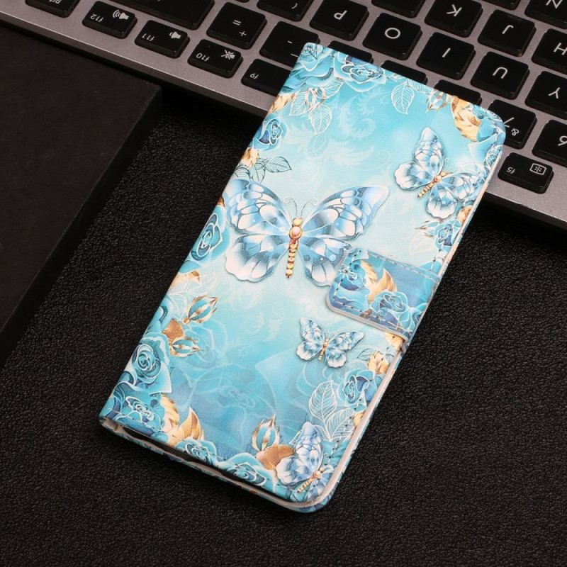 Flip Cover Samsung Galaxy S22 5G Flugt Af Sommerfugle