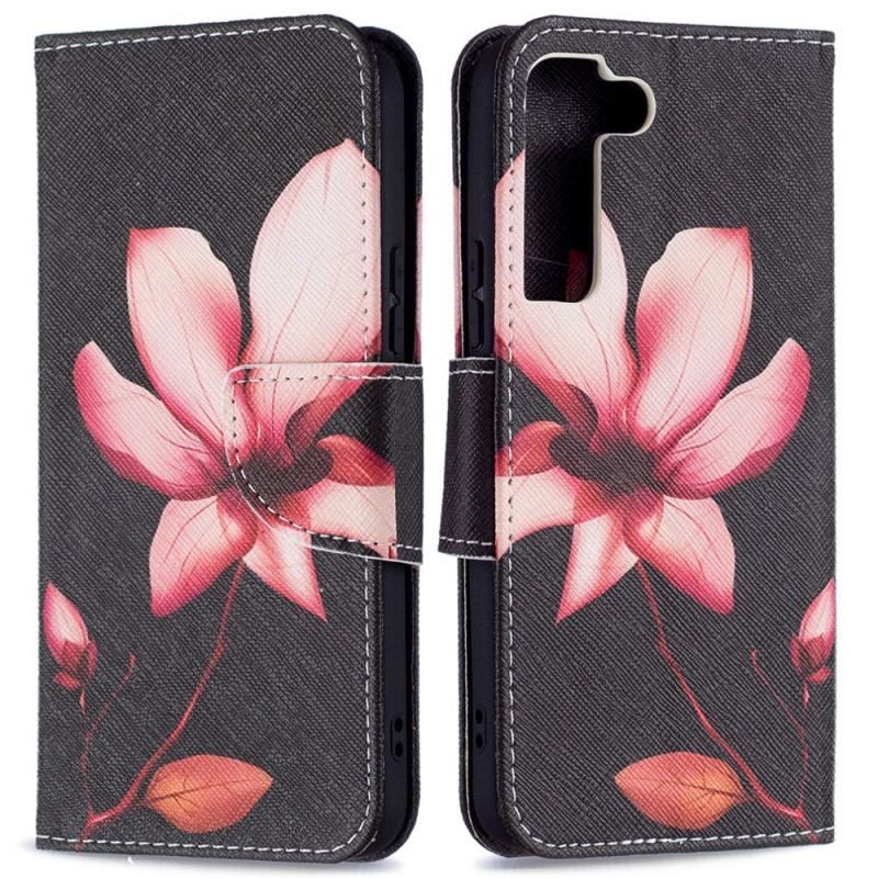 Flip Cover Samsung Galaxy S22 5G Lyserød Blomst