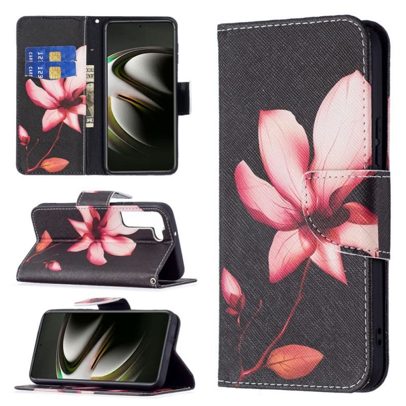 Flip Cover Samsung Galaxy S22 5G Lyserød Blomst