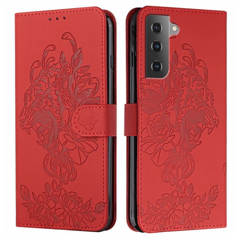 Flip Cover Samsung Galaxy S22 5G Med Snor Barok Strappy Tiger