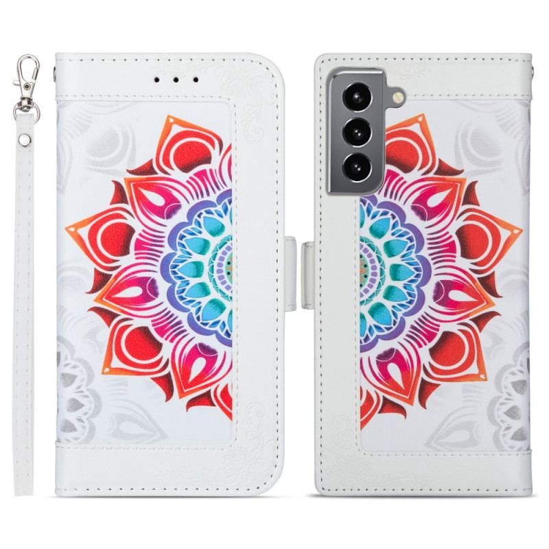 Flip Cover Samsung Galaxy S22 5G Med Snor Strappy Mandala Dekoration