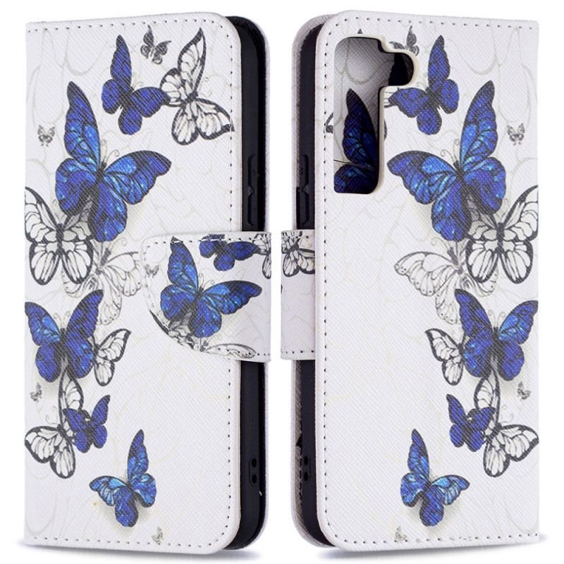 Flip Cover Samsung Galaxy S22 5G Sommerfugle Konger