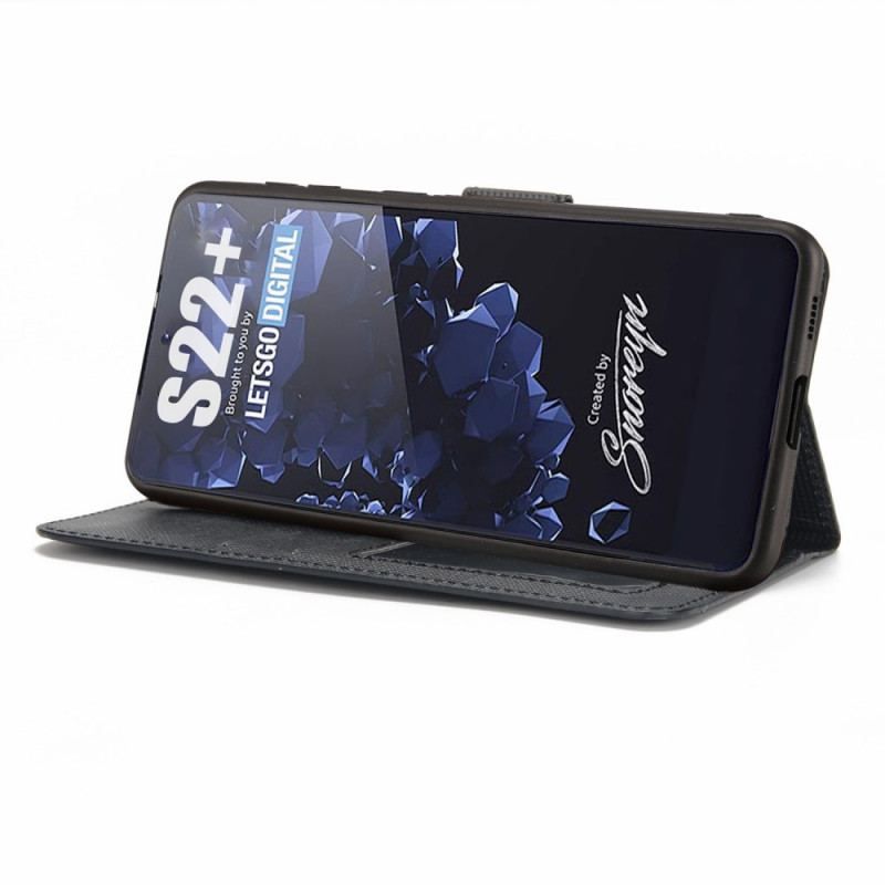 Flip Cover Samsung Galaxy S22 5G Tekstureret Med Aftagelig