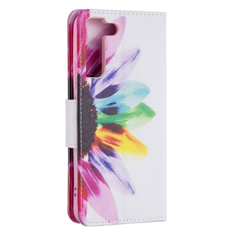 Flip Cover Samsung Galaxy S22 Plus 5G Akvarel Blomst