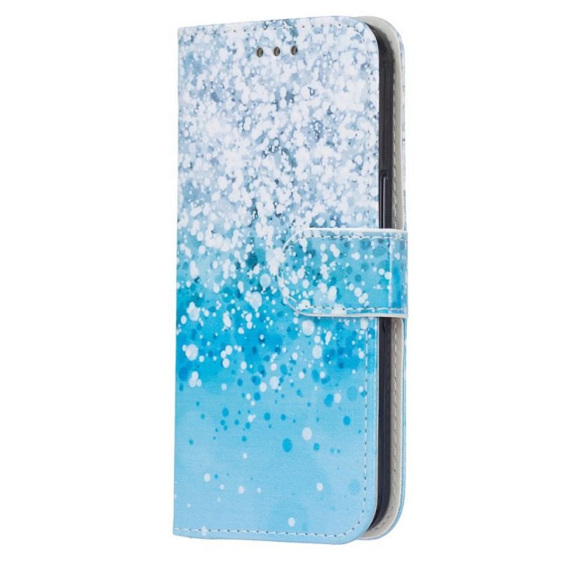 Flip Cover Samsung Galaxy S22 Plus 5G Blå Glitter Gradient